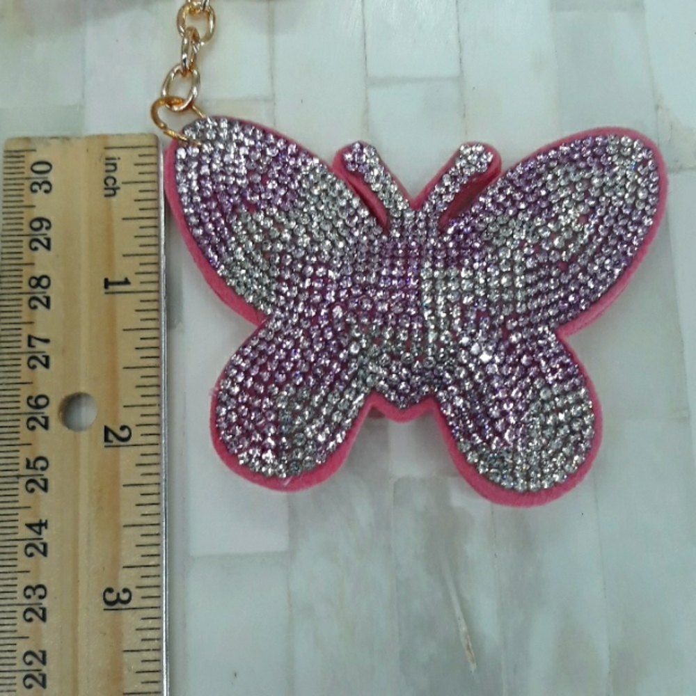 Butterfly Keychain Purse Charm  BLING - Picture 5 of 8